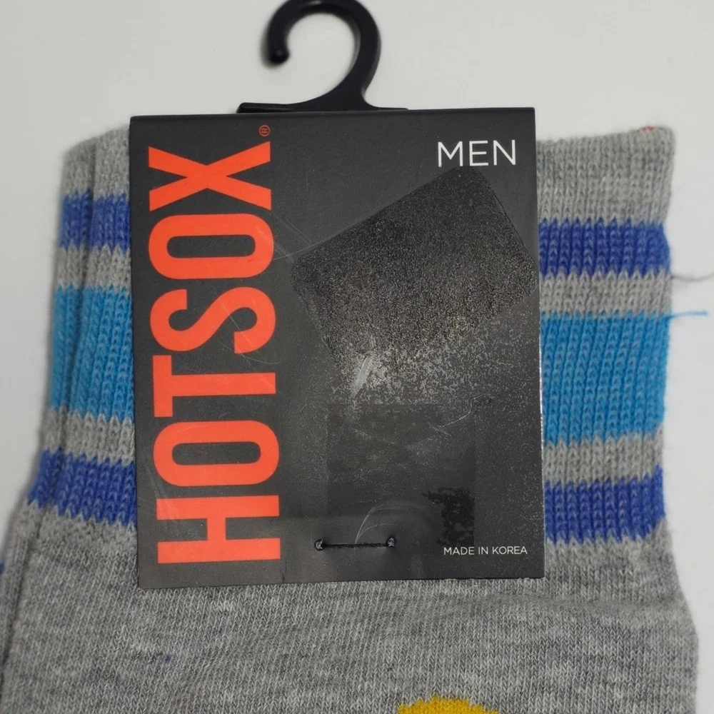 Hot Sox Landscape Mountain River Crew Socks Black/Blue Mens 1 Pair NWT